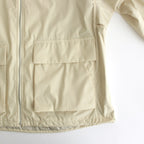 HARD TWIST POLYESTER SATIN LAMINATE ZIP BLOUSON #LIGHT BEIGE [A24SB02SL]