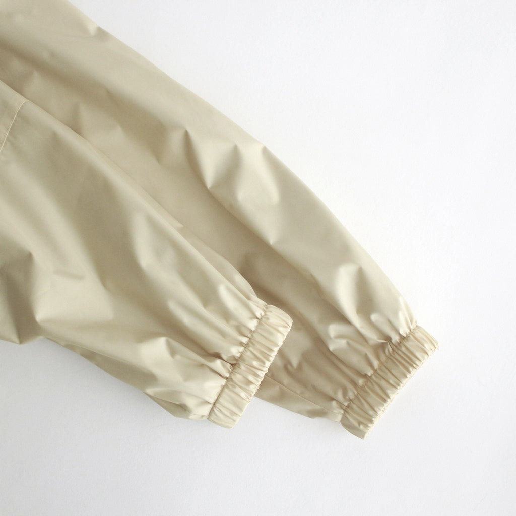HARD TWIST POLYESTER SATIN LAMINATE ZIP BLOUSON #LIGHT BEIGE [A24SB02SL]
