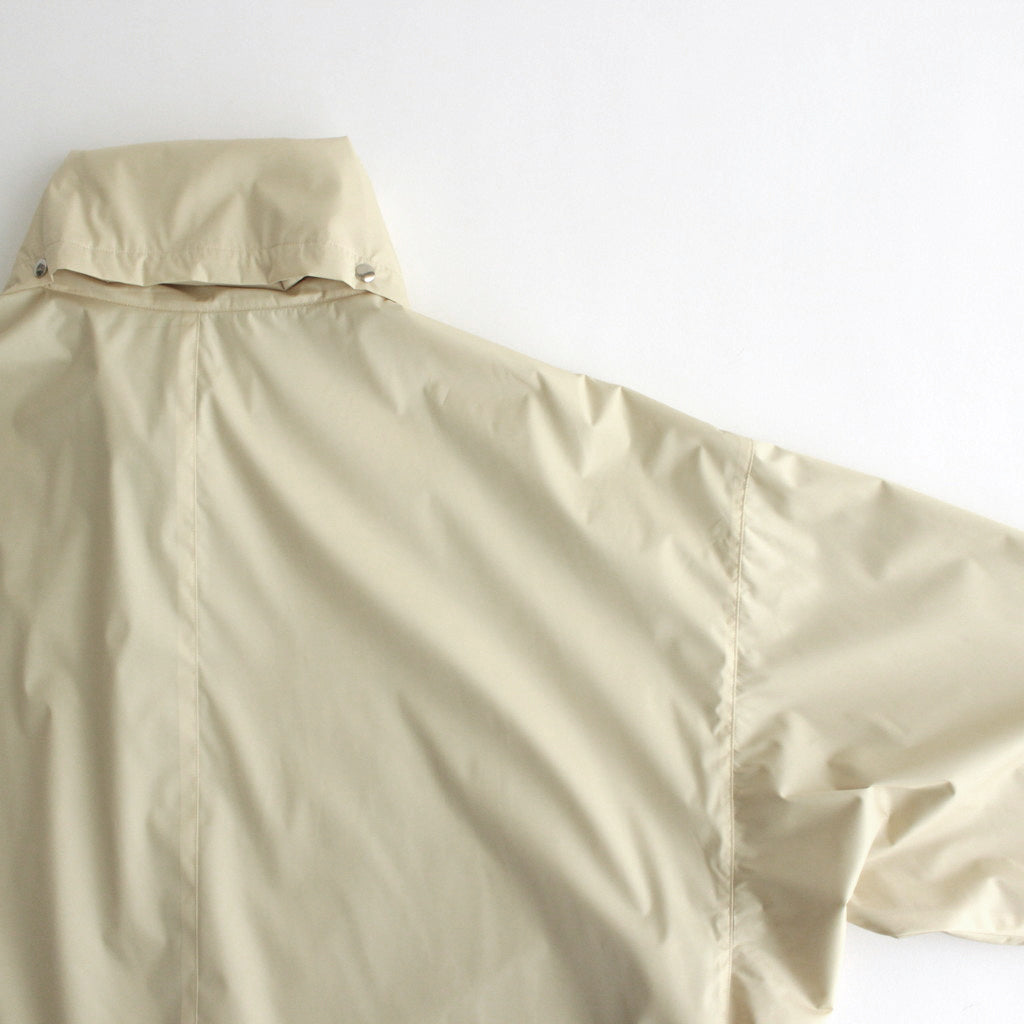HARD TWIST POLYESTER SATIN LAMINATE ZIP BLOUSON #LIGHT BEIGE [A24SB02SL]