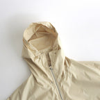 HARD TWIST POLYESTER SATIN LAMINATE ZIP BLOUSON #LIGHT BEIGE [A24SB02SL]