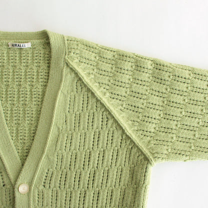 WOOL CORD RIB KNIT CARDIGAN #LIGHT GREEN [A23AC02CR]