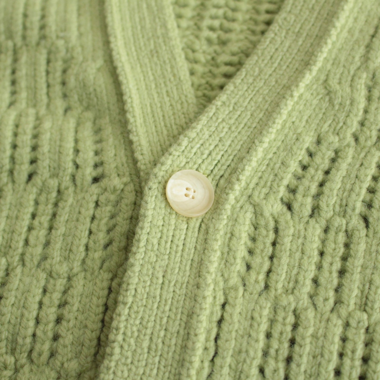 WOOL CORD RIB KNIT CARDIGAN #LIGHT GREEN [A23AC02CR]