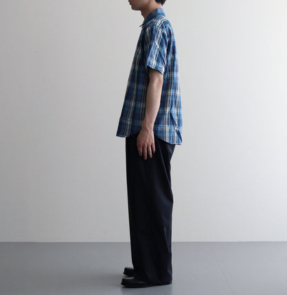 COMFORT SHIRT RELAX LONG S/S #kusaki blue check [13139]