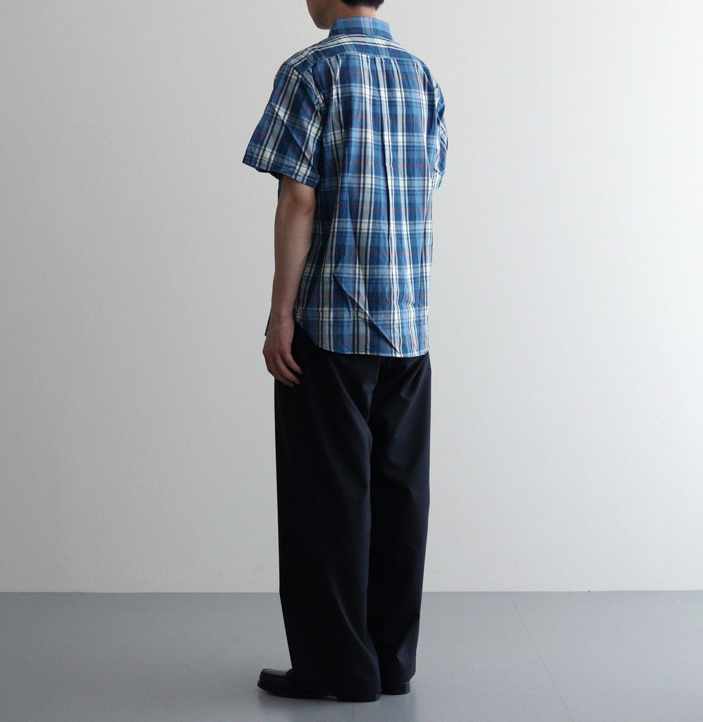 COMFORT SHIRT RELAX LONG S/S #kusaki blue check [13139]