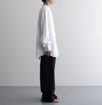 Linen L/S Oversized Band Collar Shirt #WHITE [GM241-50274B]