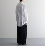 Linen L/S Oversized Band Collar Shirt #WHITE [GM241-50274B]