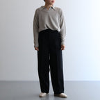 LIGHT WOOL MAX GABARDINE SLACKS #TOP BLACK [A24SP05MG]