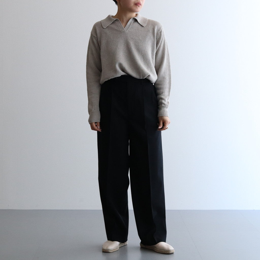 LIGHT WOOL MAX GABARDINE SLACKS #TOP BLACK [A24SP05MG]