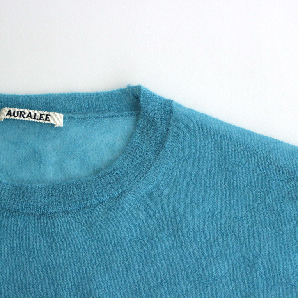 KID MOHAIR SHEER KNIT P/O #TURQUOISE BLUE [A24SP02FG]