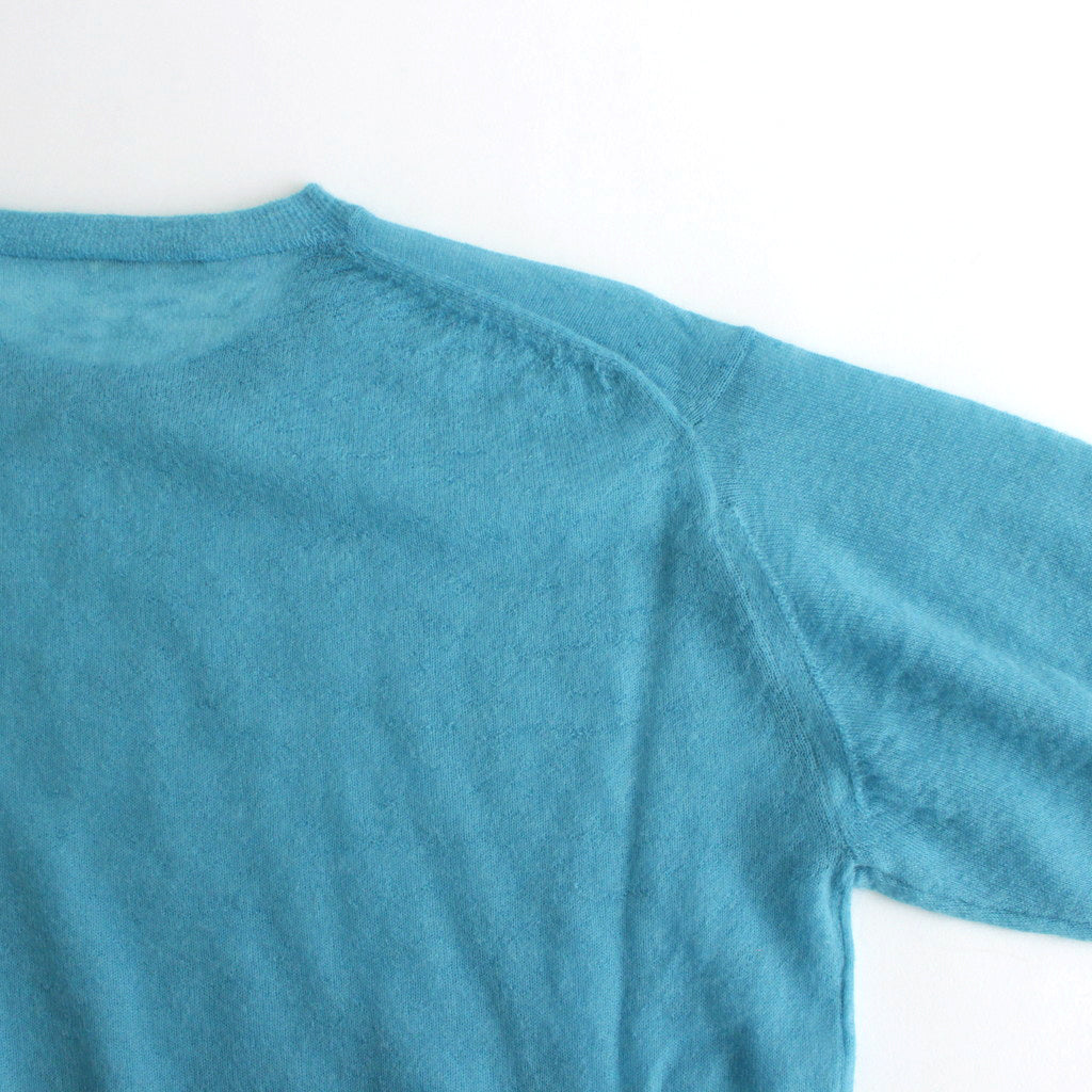 KID MOHAIR SHEER KNIT P/O #TURQUOISE BLUE [A24SP02FG]