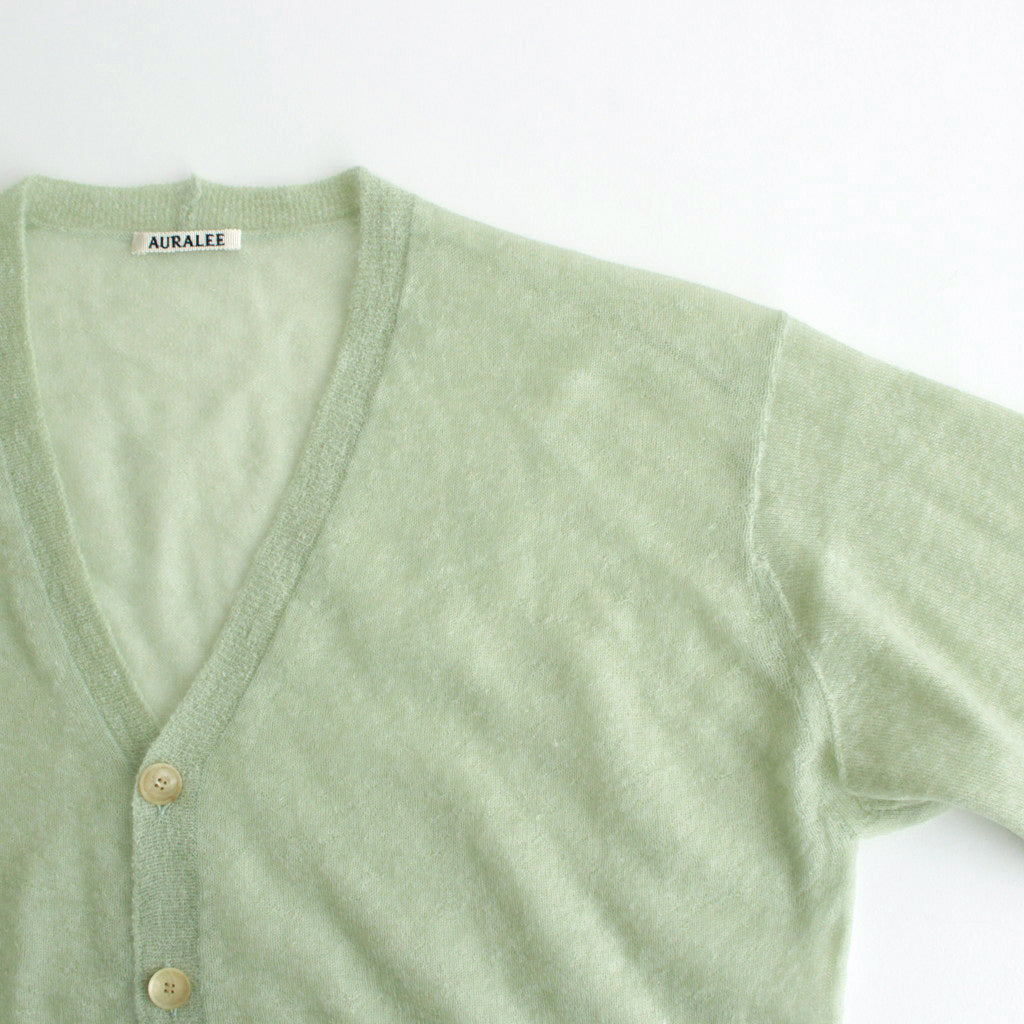 KID MOHAIR SHEER KNIT CARDIGAN #LIGHT GREEN [A24SC01FG]