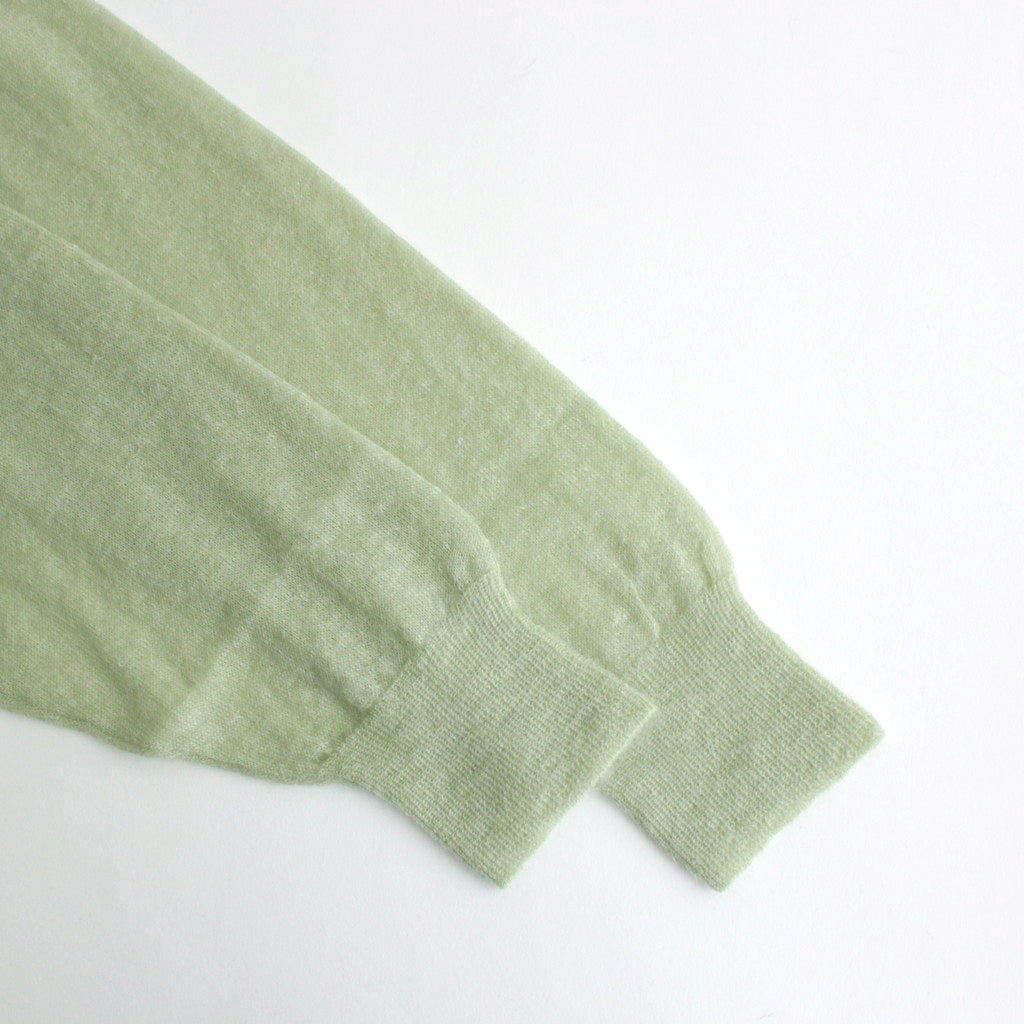 KID MOHAIR SHEER KNIT CARDIGAN #LIGHT GREEN [A24SC01FG] - ciacura