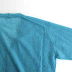 KID MOHAIR SHEER KNIT CARDIGAN #TURQUOISE BLUE [A24SC01FG]