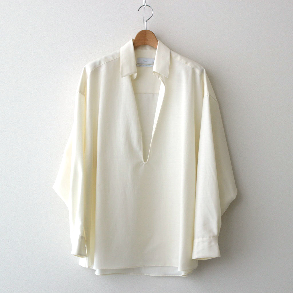 Wool Cupro Skipper Shirt #KINARI [GU241-50075]