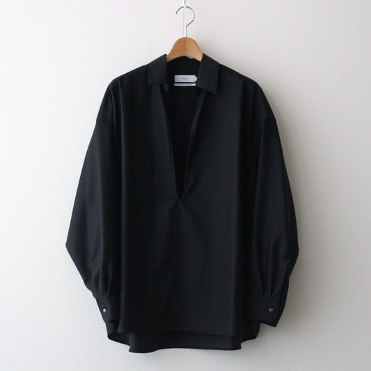 Wool Cupro Skipper Shirt #BLACK [GU241-50075]