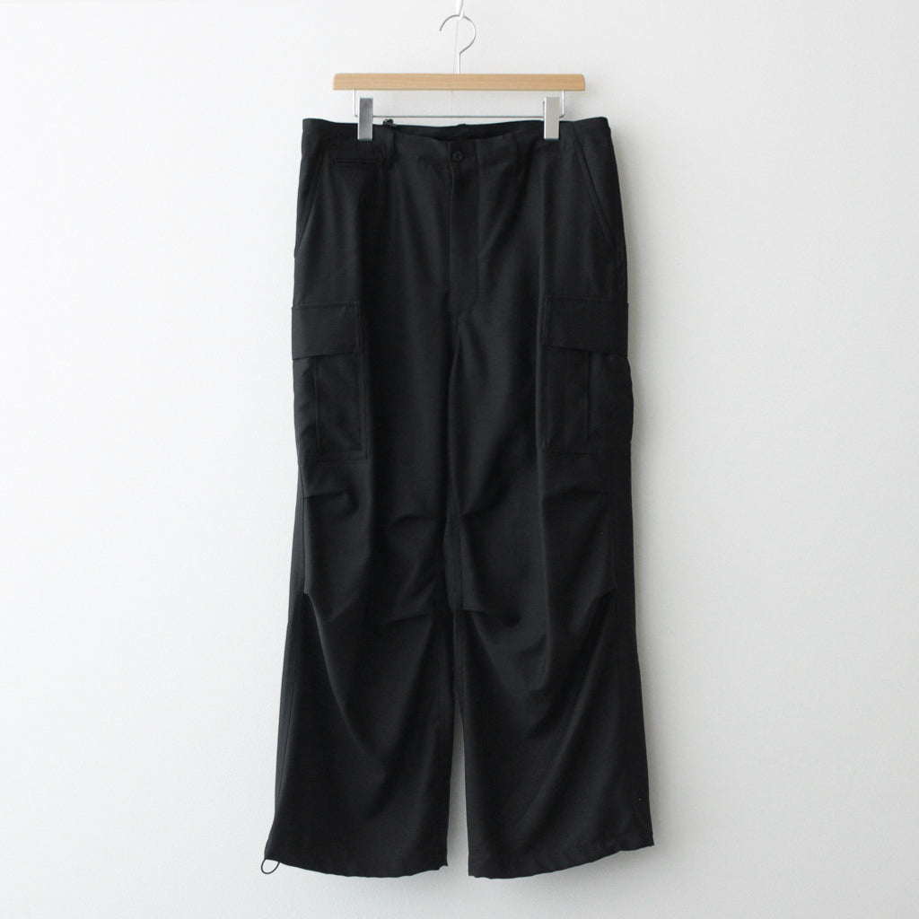 Wool Cupro Military Cargo Pants #BLACK [GM241-40077]