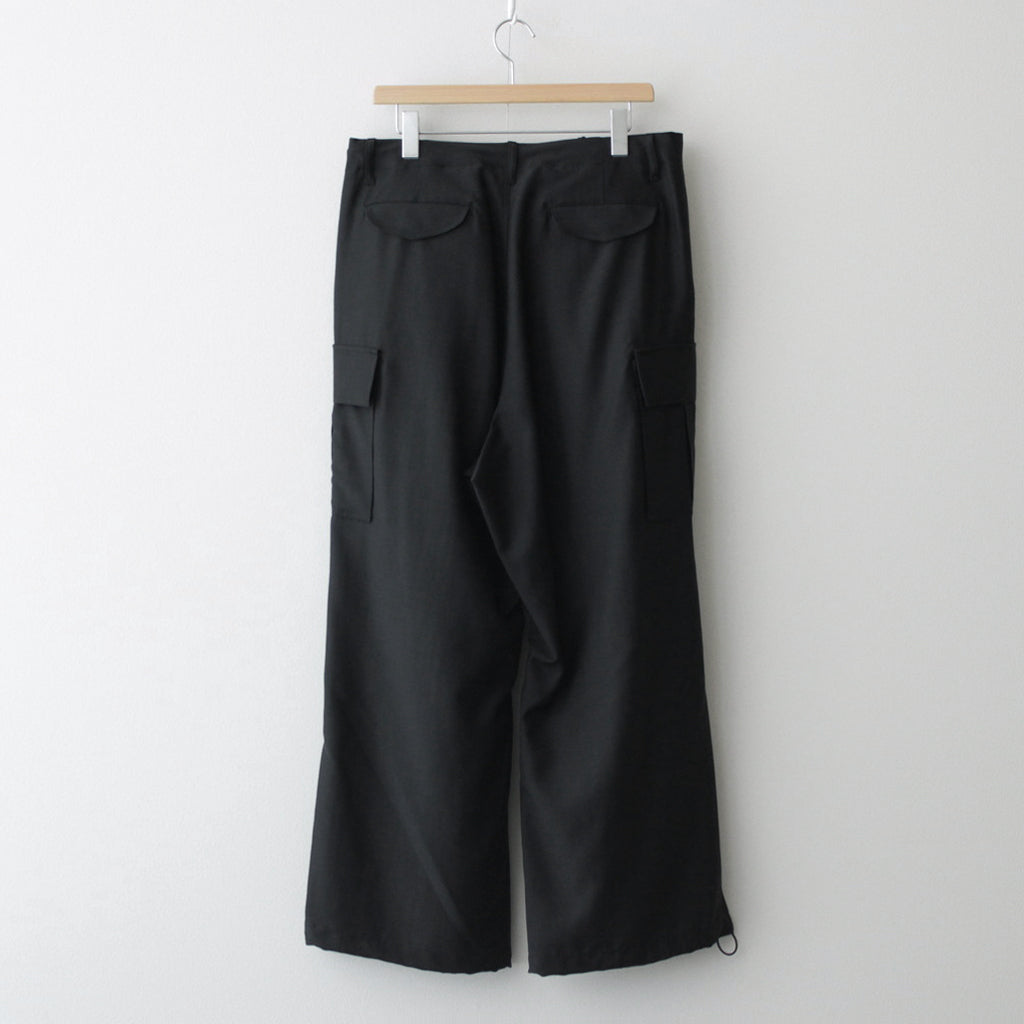 Wool Cupro Military Cargo Pants #BLACK [GM241-40077]