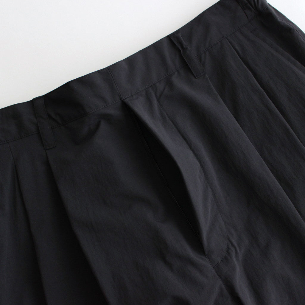 WINDPROOF NYLON WIDE EASY TROUSERS #BLACK [ST.813]