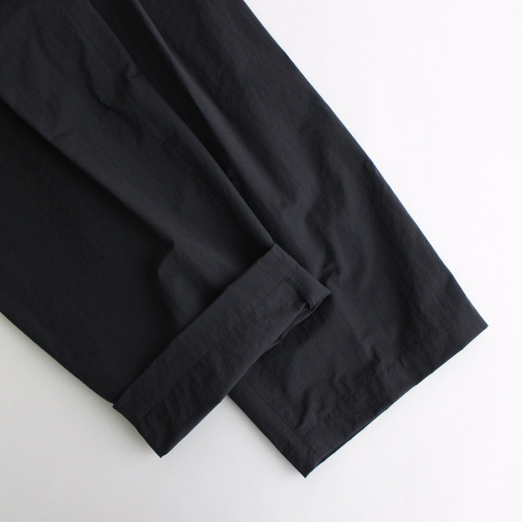 WINDPROOF NYLON WIDE EASY TROUSERS #BLACK [ST.813]