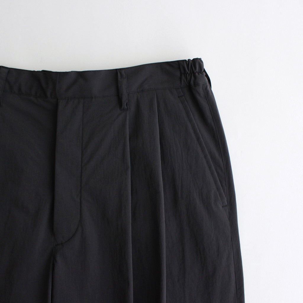 WINDPROOF NYLON WIDE EASY TROUSERS #DARK GREY KHAKI [ST.813]