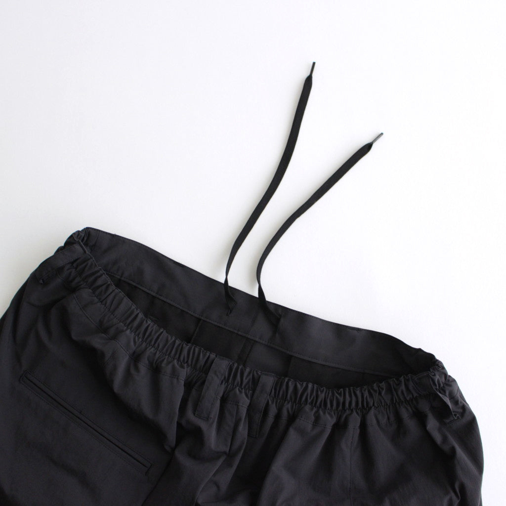 WINDPROOF NYLON WIDE EASY TROUSERS #DARK GREY KHAKI [ST.813]