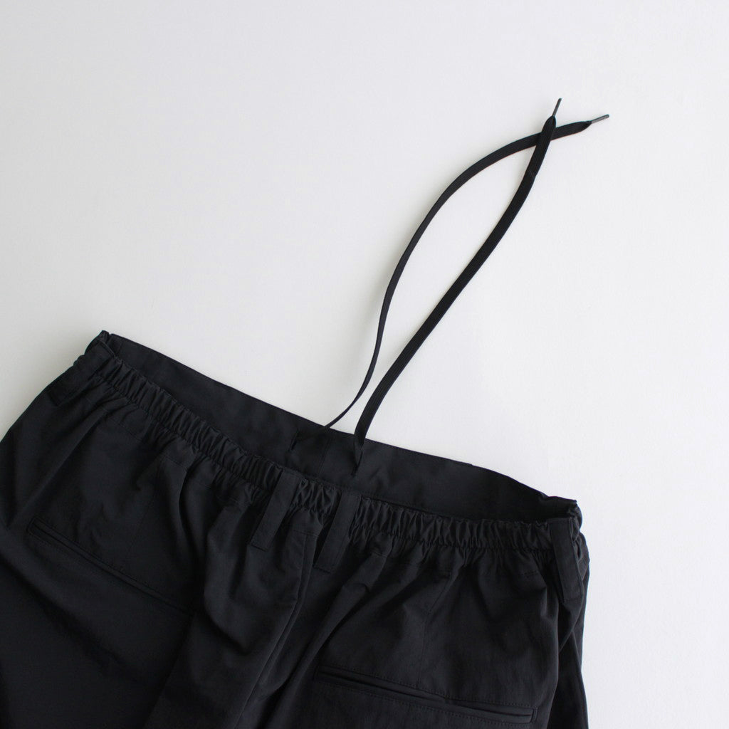 WINDPROOF NYLON WIDE EASY TROUSERS #BLACK [ST.813]