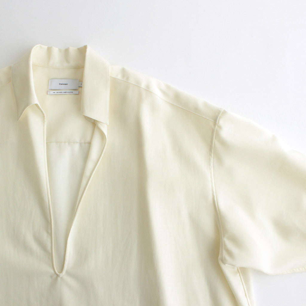 Wool Cupro Skipper Shirt #KINARI [GU241-50075]