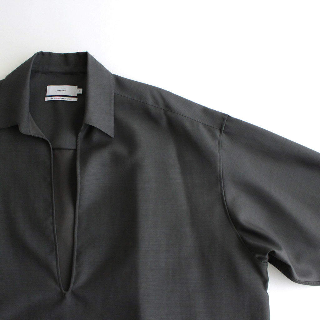Wool Cupro Skipper Shirt #GRAY [GU241-50075]