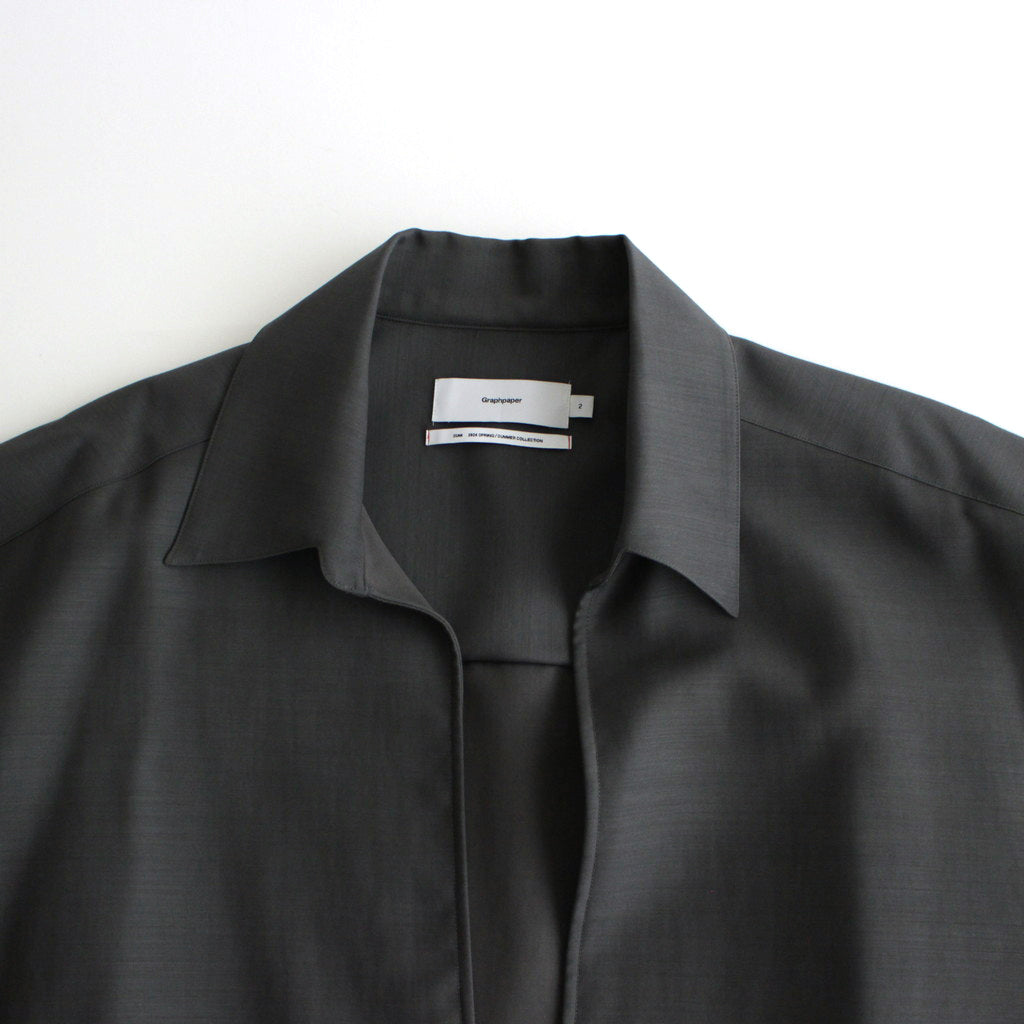 Wool Cupro Skipper Shirt #GRAY [GU241-50075]