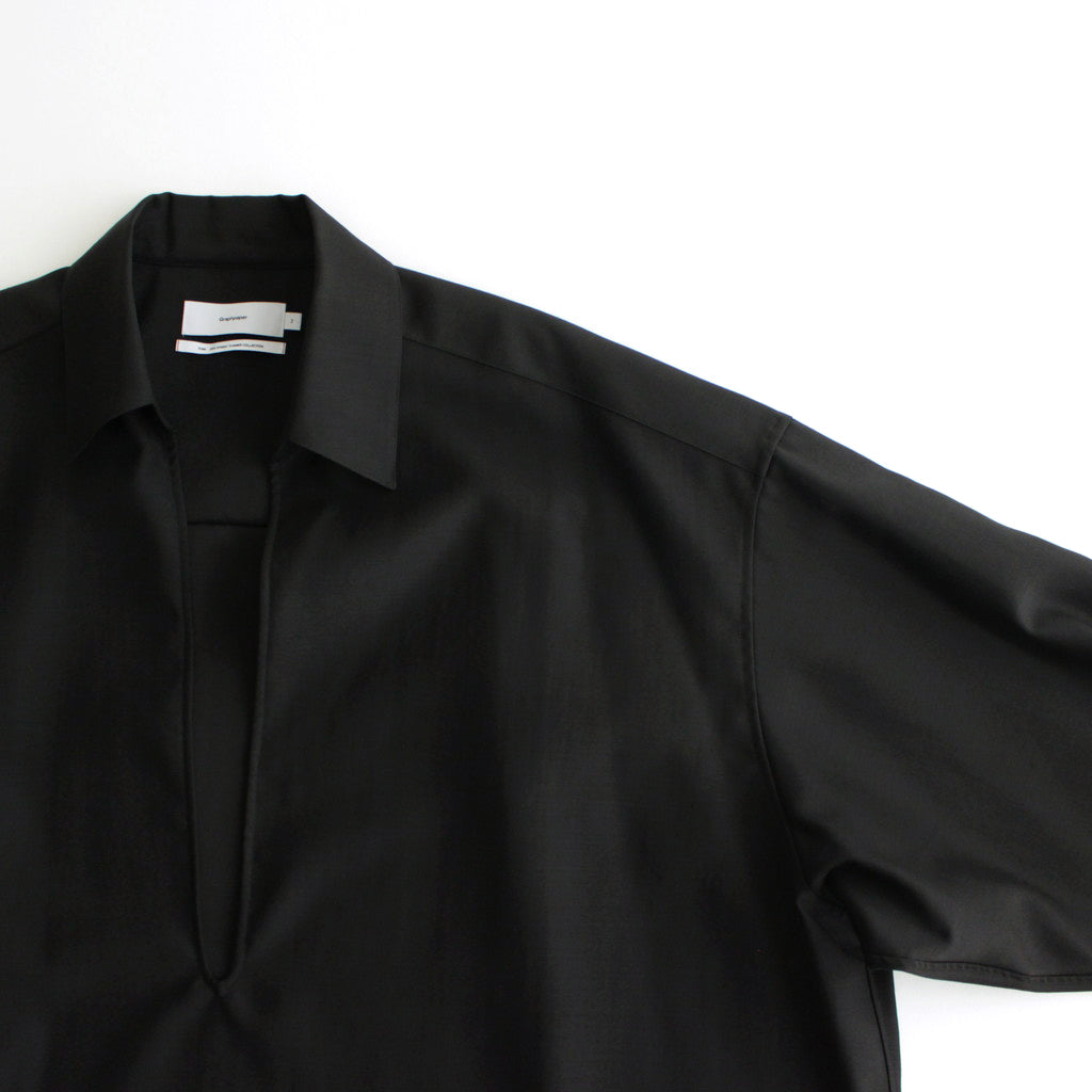 Wool Cupro Skipper Shirt #BLACK [GU241-50075]