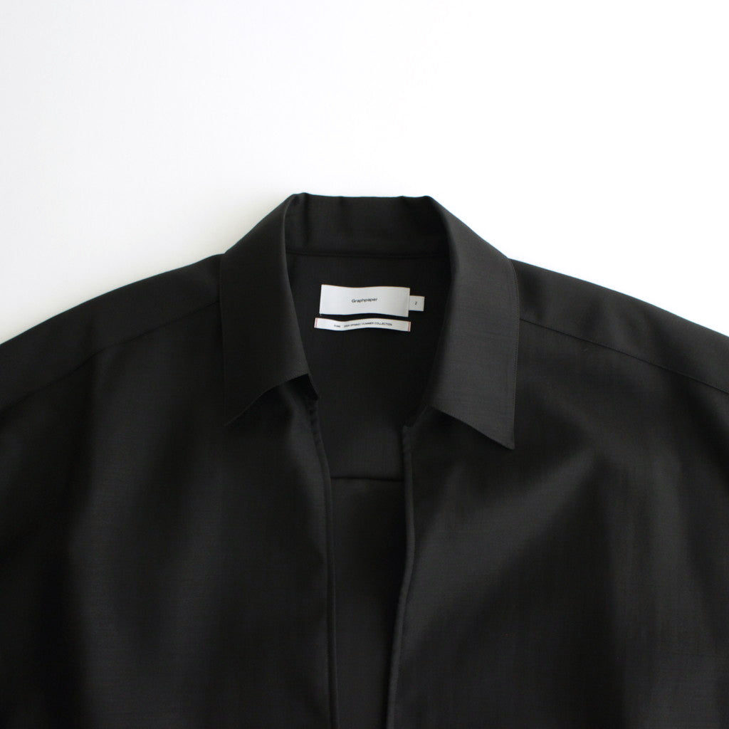Wool Cupro Skipper Shirt #BLACK [GU241-50075]