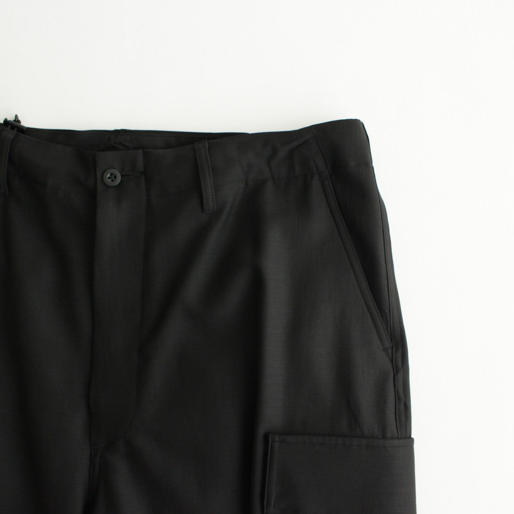Wool Cupro Military Cargo Pants #BLACK [GM241-40077]
