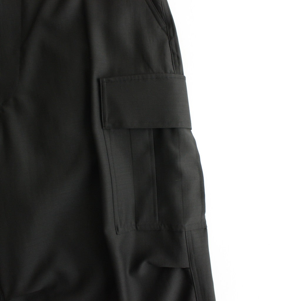 Wool Cupro Military Cargo Pants #BLACK [GM241-40077]
