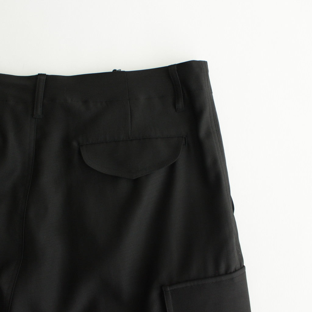 Wool Cupro Military Cargo Pants #BLACK [GM241-40077]