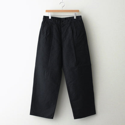 Washi Duck Two Tuck Pants #BLACK [GU241-40154]