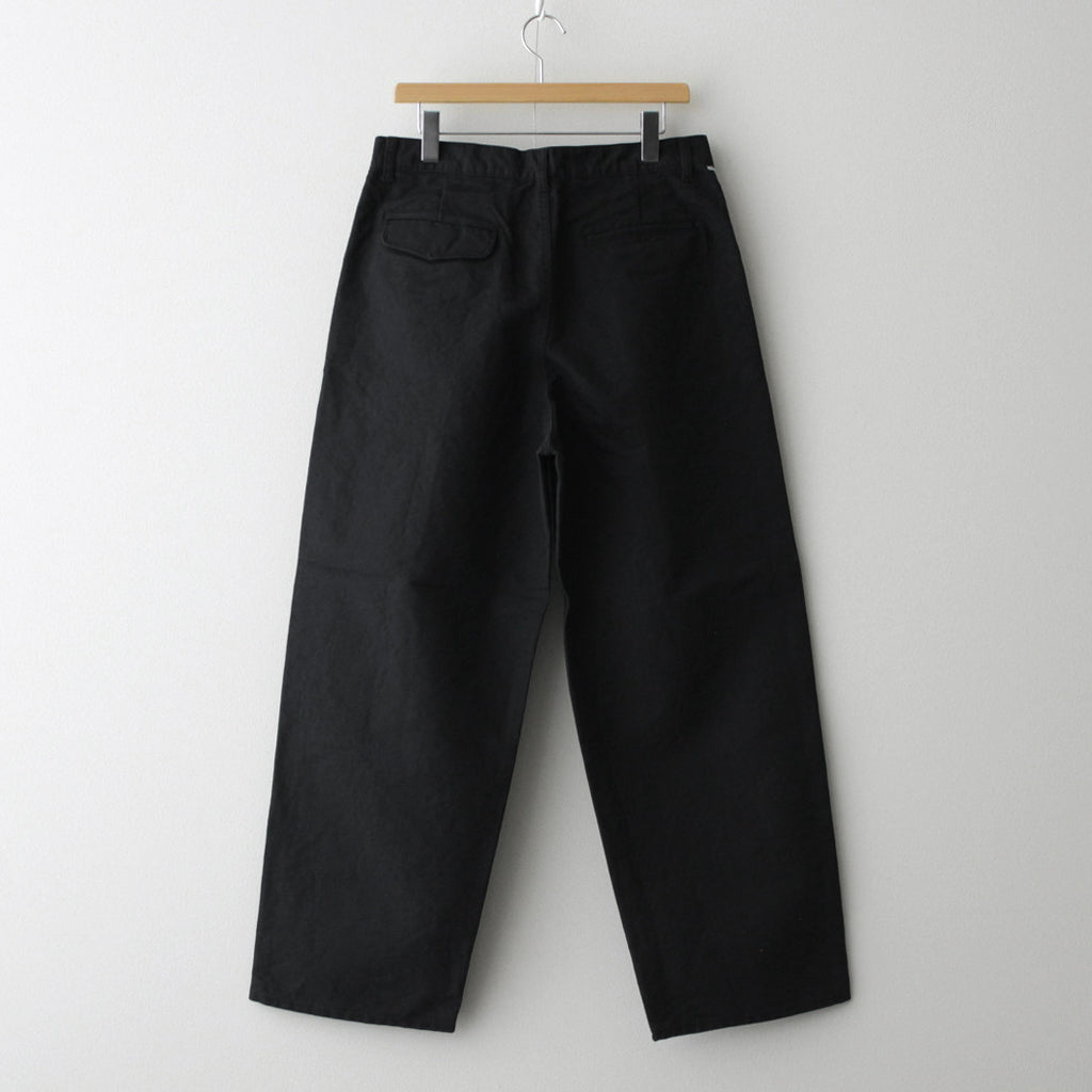 Washi Duck Two Tuck Pants #BLACK [GU241-40154]