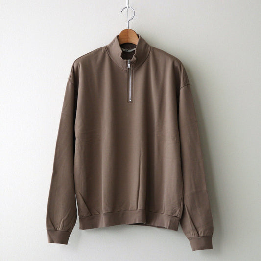 ELASTIC HIGH GAUGE SWEAT HALF ZIP P/O #GRAY BEIGE [A24AP01NU]