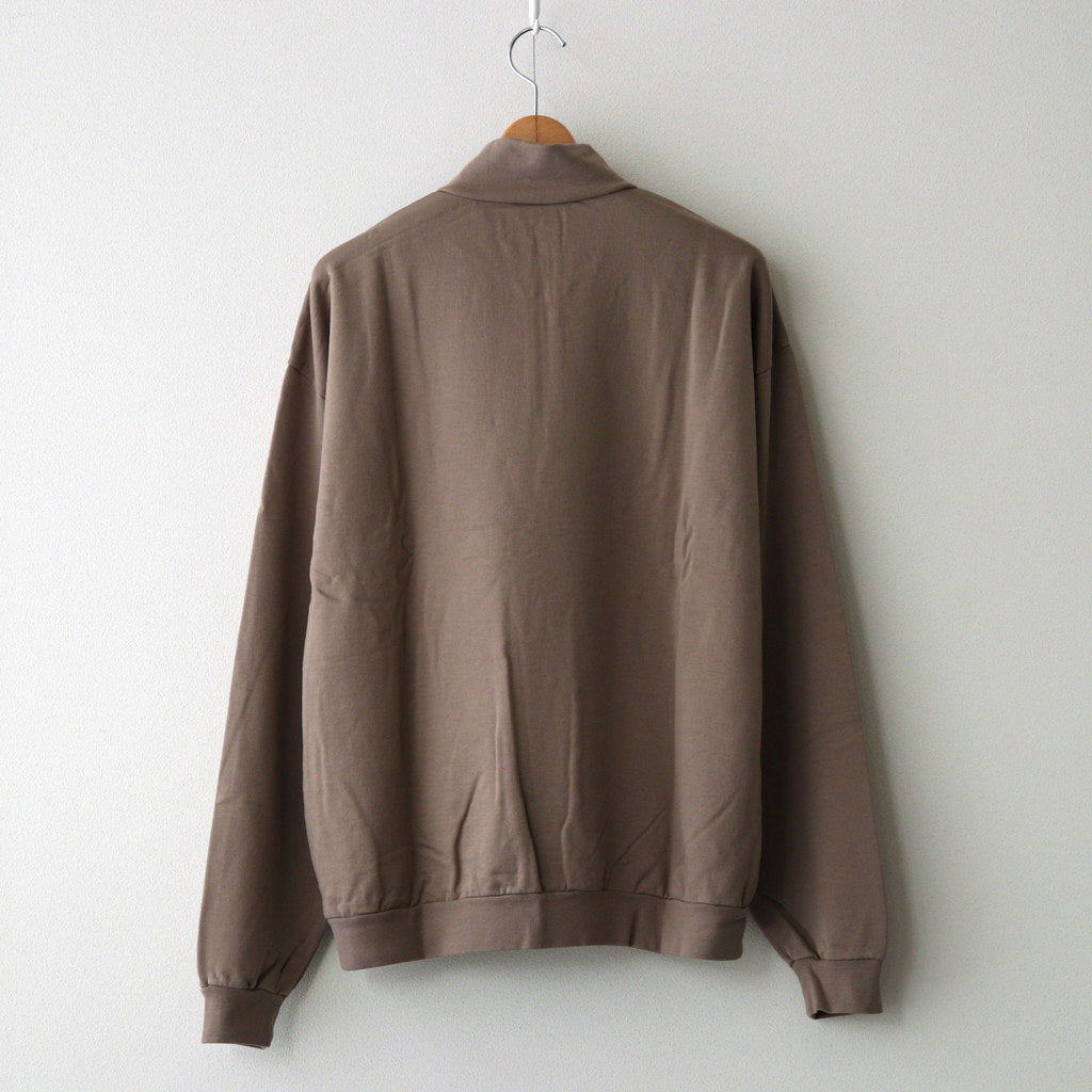 ELASTIC HIGH GAUGE SWEAT HALF ZIP P/O #GRAY BEIGE [A24AP01NU]