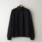 ELASTIC HIGH GAUGE SWEAT HALF ZIP P/O #INK BLACK [A24AP01NU]
