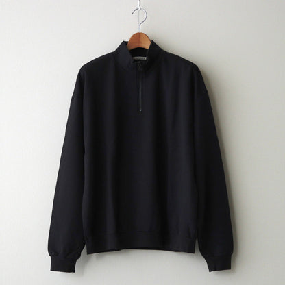 ELASTIC HIGH GAUGE SWEAT HALF ZIP P/O #INK BLACK [A24AP01NU]