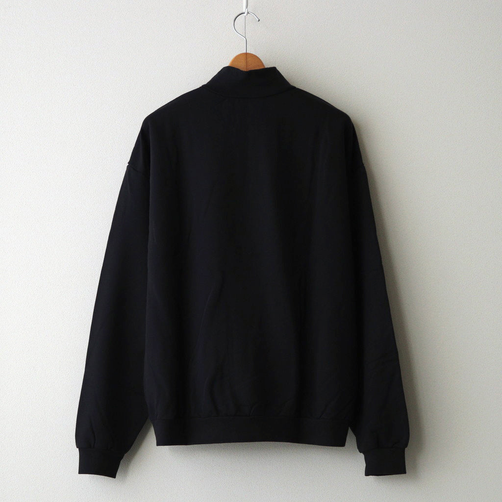 ELASTIC HIGH GAUGE SWEAT HALF ZIP P/O #INK BLACK [A24AP01NU]