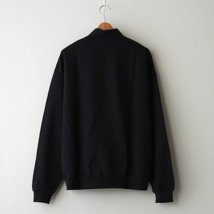 ELASTIC HIGH GAUGE SWEAT HALF ZIP P/O #INK BLACK [A24AP01NU]