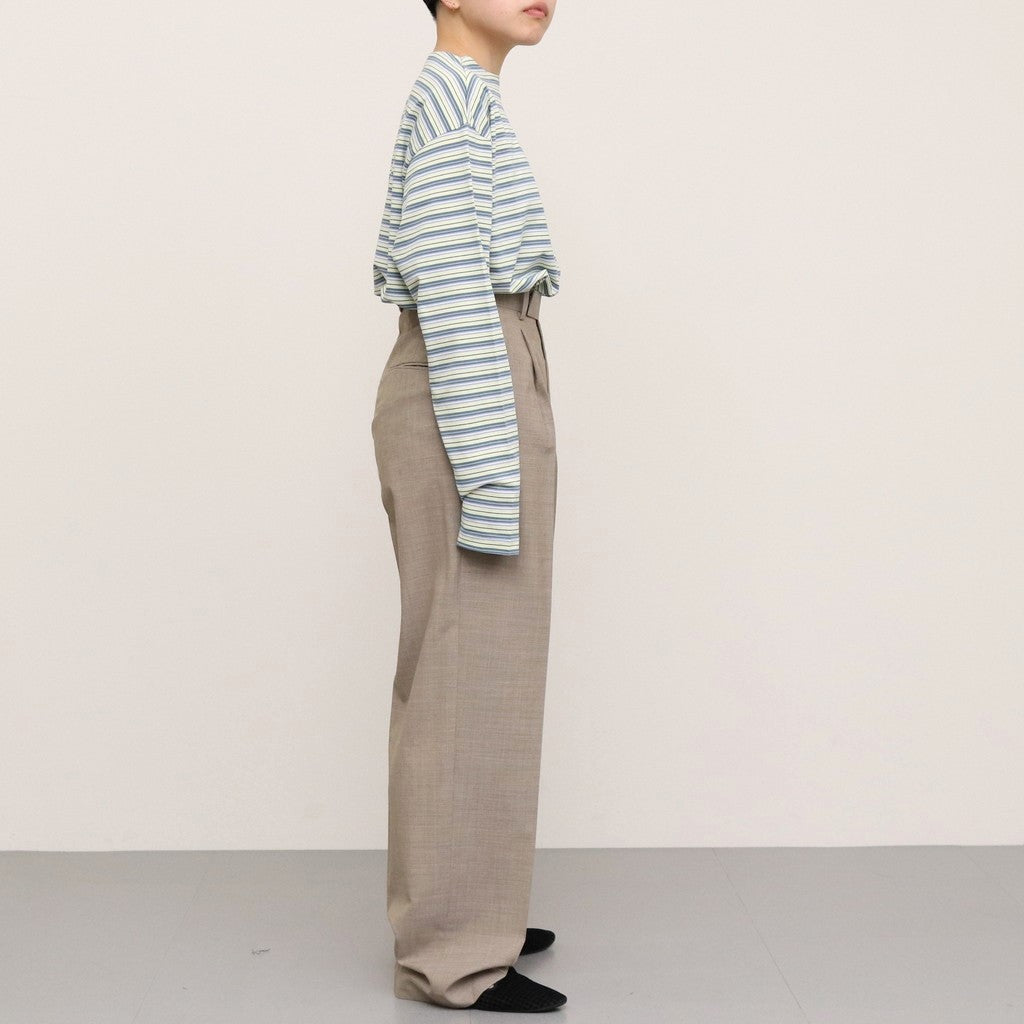 SUPER FINE TROPICAL WOOL SLACKS #TOP GRAY BEIGE [A24SP06WT]