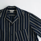 STRIPE OPEN COLLAR FRINGE SHIRT #NAVY [YK24SS0640SH]