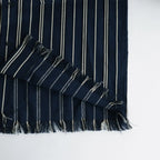 STRIPE OPEN COLLAR FRINGE SHIRT #NAVY [YK24SS0640SH]