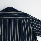 STRIPE OPEN COLLAR FRINGE SHIRT #NAVY [YK24SS0640SH]