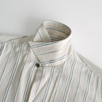 STRIPE OPEN COLLAR FRINGE SHIRT #IVORY [YK24SS0640SH]