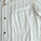 STRIPE OPEN COLLAR FRINGE SHIRT #IVORY [YK24SS0640SH]