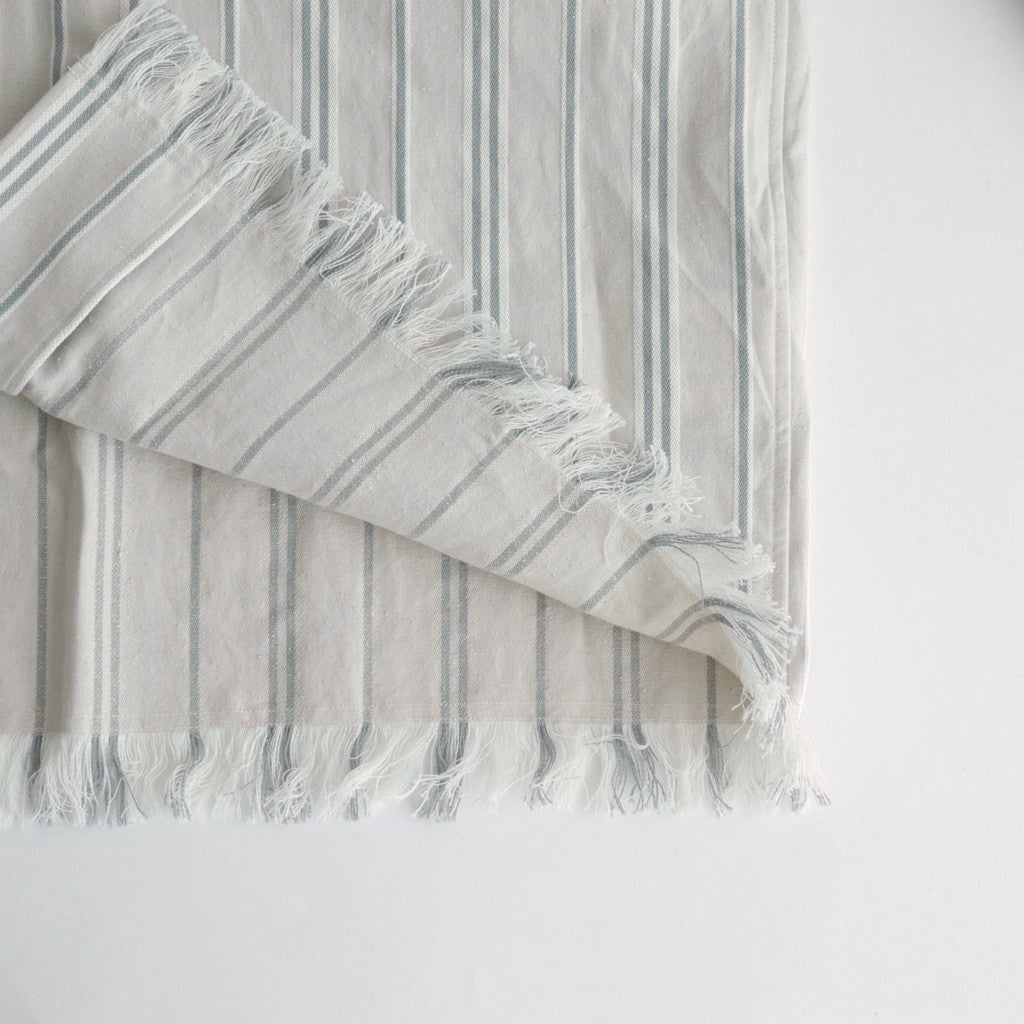 STRIPE OPEN COLLAR FRINGE SHIRT #IVORY [YK24SS0640SH]