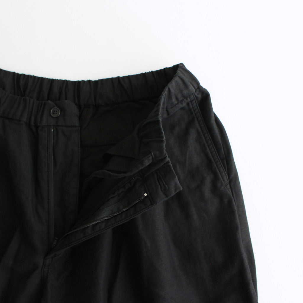 Cotton Linen Moleskin Two Tuck Easy Pants #BLACK [GM241-40090]